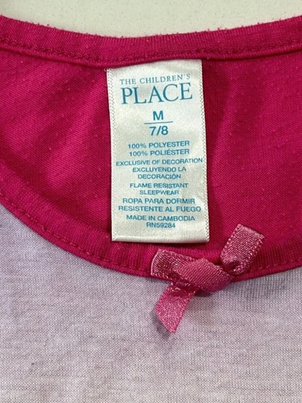 The Children’s Place Girls Pink Blue Sleeveless Nightgown Pajamas Pjs 7/8